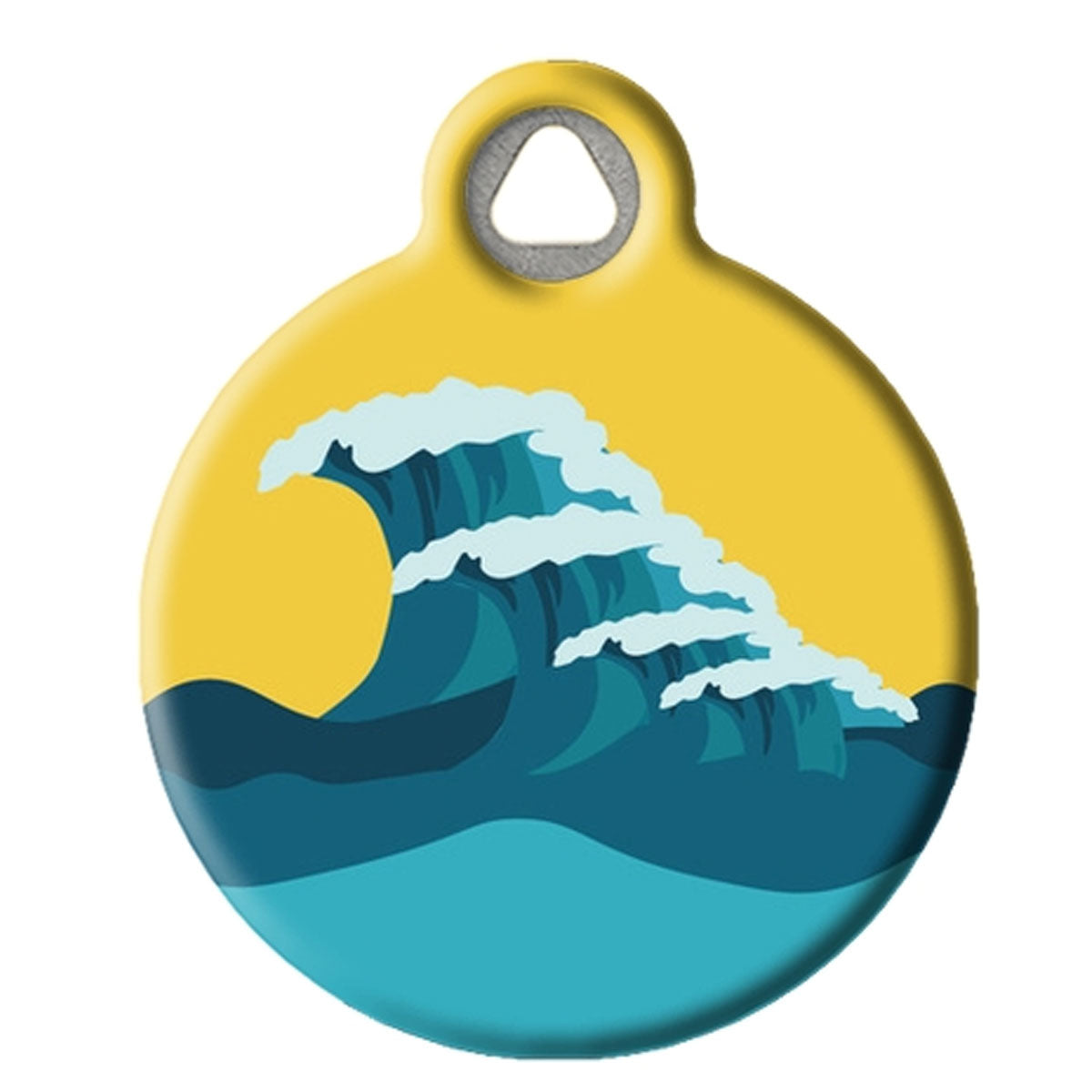 ocean beach waves pet tag