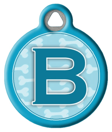 Blue Bones Monogram A-Z Dog ID Tag