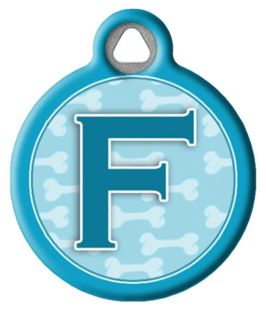Blue Bones Monogram A-Z Dog ID Tag