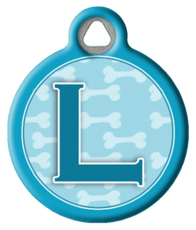 Blue Bones Monogram A-Z Dog ID Tag