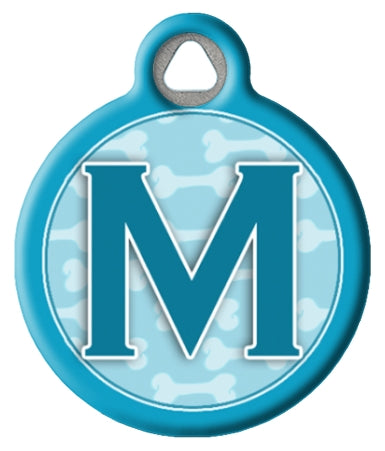 Blue Bones Monogram A-Z Dog ID Tag