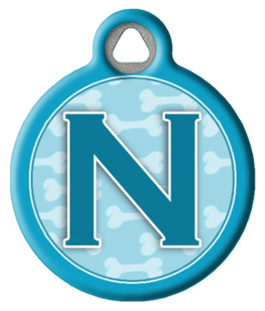 Blue Bones Monogram A-Z Dog ID Tag