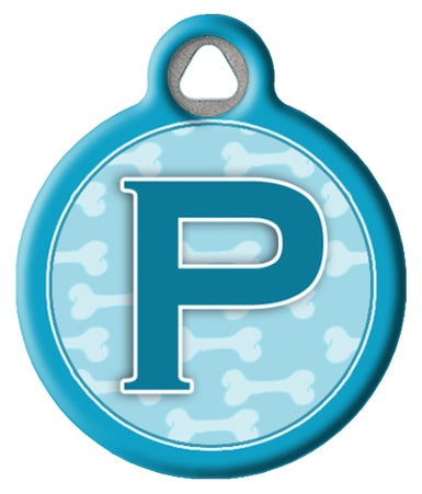 Blue Bones Monogram A-Z Dog ID Tag