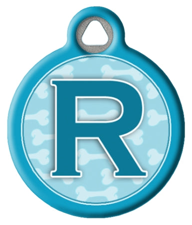 Blue Bones Monogram A-Z Dog ID Tag