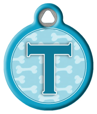 Blue Bones Monogram A-Z Dog ID Tag