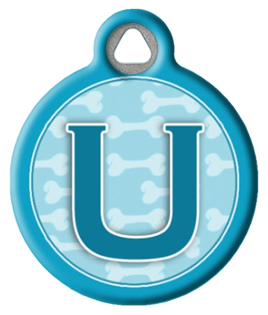Blue Bones Monogram A-Z Dog ID Tag