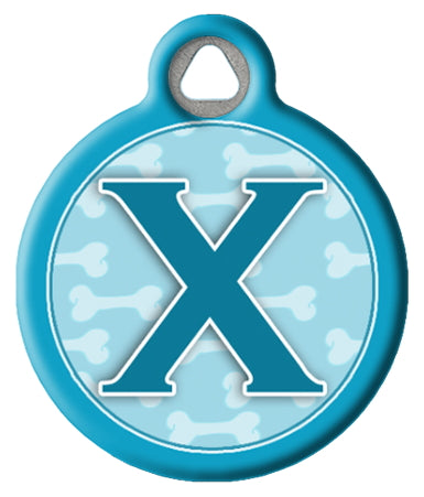 Blue Bones Monogram A-Z Dog ID Tag