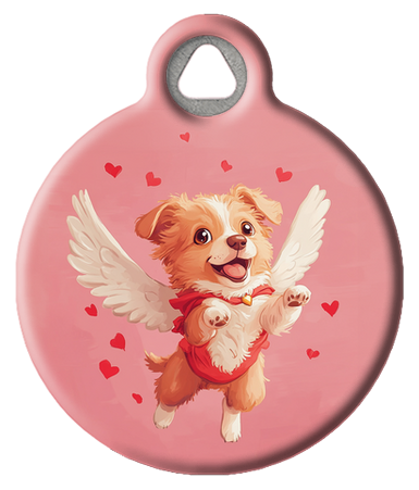 Cute Cupid Valentines Day Pet ID Tag