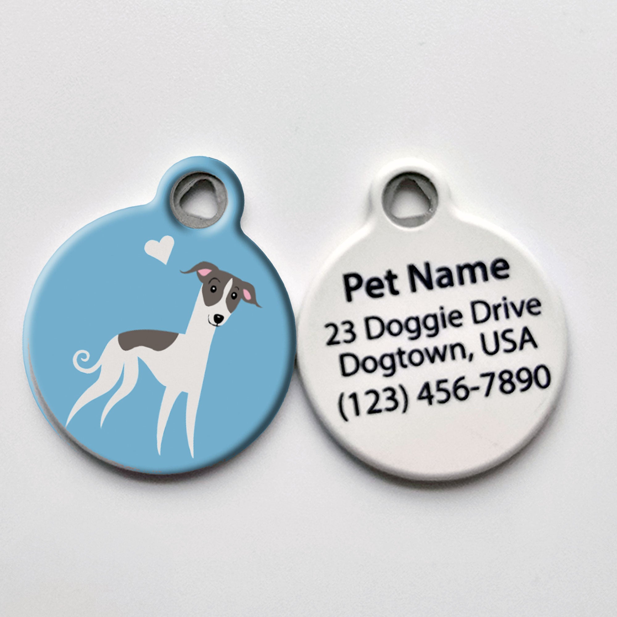 Cute Whippet Dog ID Tag
