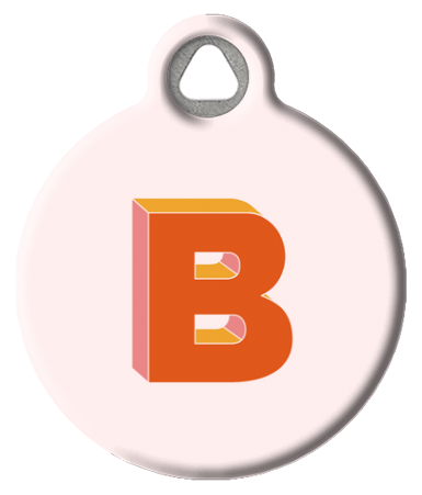 Custom Monogram Pet Id Tag - Warm Colors Block Letter