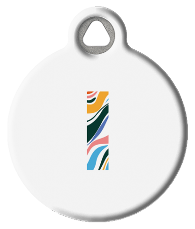 Fun Colorful Letter Monogram Pet ID Tag
