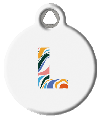 Fun Colorful Letter Monogram Pet ID Tag