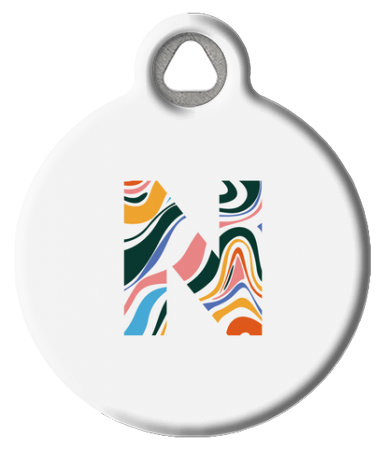 Fun Colorful Letter Monogram Pet ID Tag