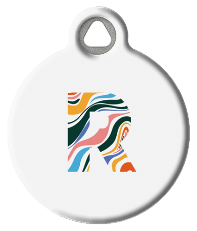 Fun Colorful Letter Monogram Pet ID Tag