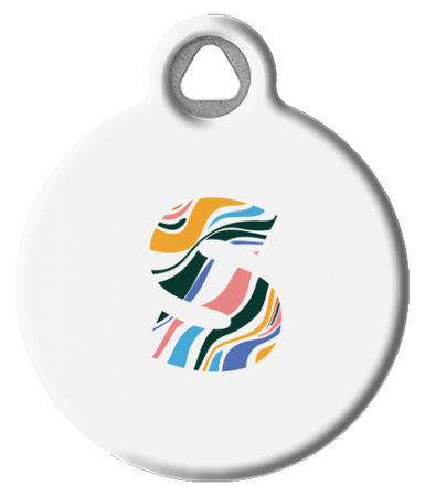 Fun Colorful Letter Monogram Pet ID Tag