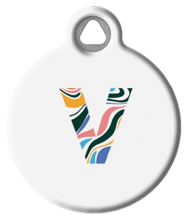 Fun Colorful Letter Monogram Pet ID Tag