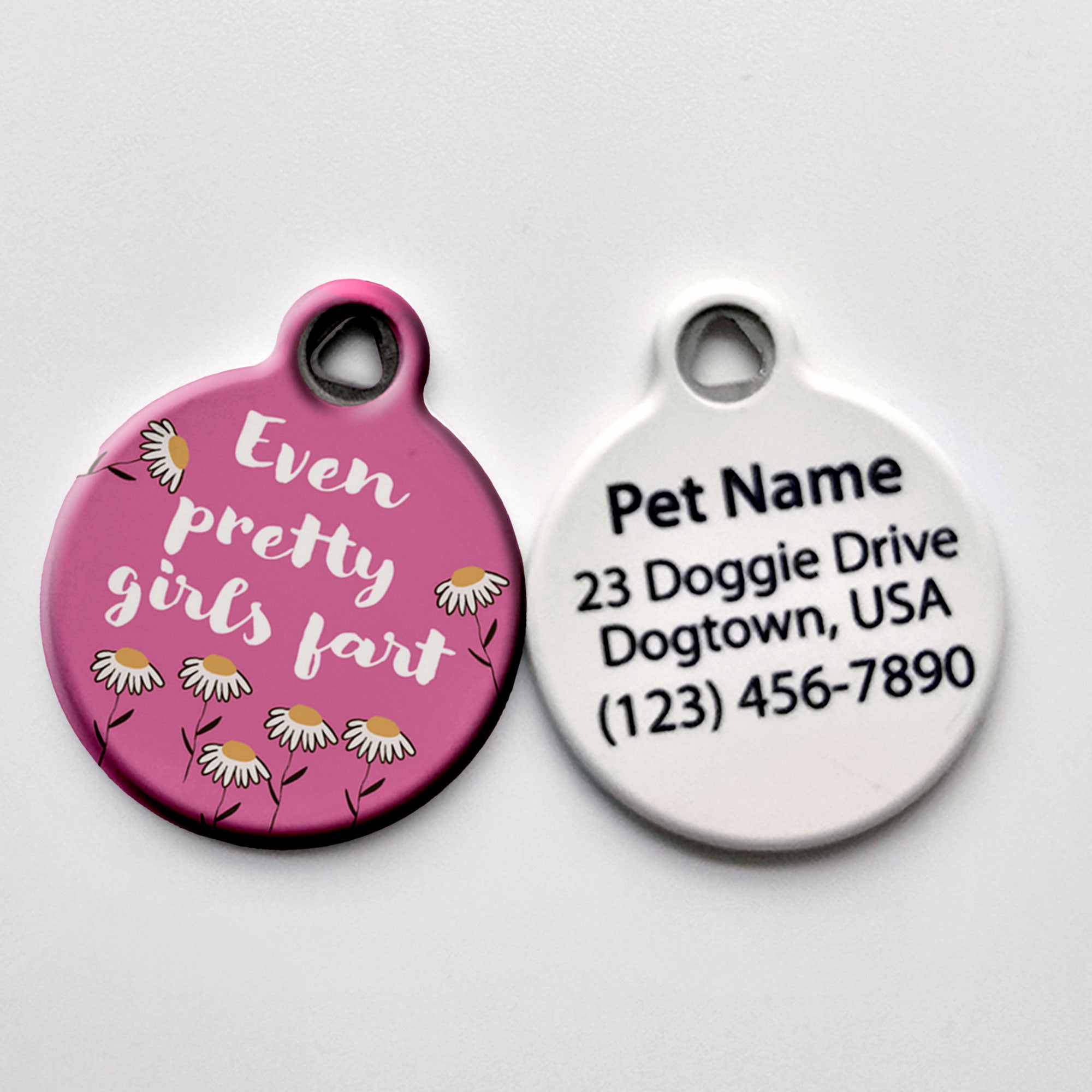 Even Pretty Girls Fart humorous Girl Pet Tag