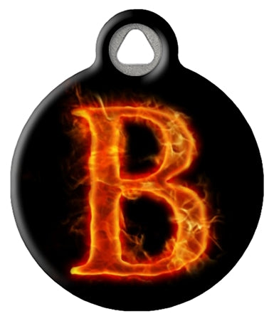 Fire Monogram A-Z Custom Pet ID Tag