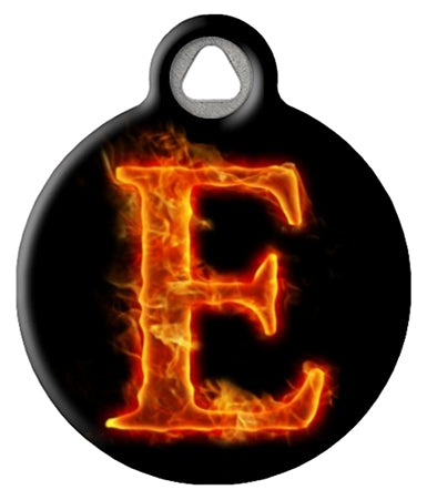 Fire Monogram A-Z Custom Pet ID Tag