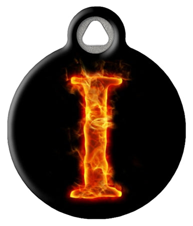 Fire Monogram A-Z Custom Pet ID Tag