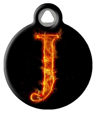 Fire Monogram A-Z Custom Pet ID Tag