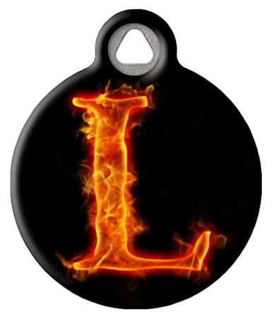 Fire Monogram A-Z Custom Pet ID Tag