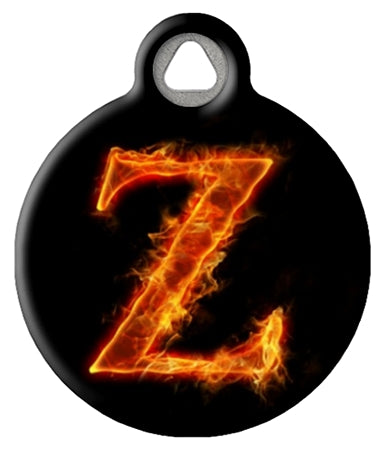 Fire Monogram A-Z Custom Pet ID Tag