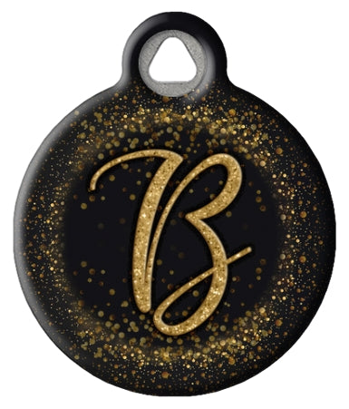 Gold Glitter Monogram Custom Pet ID Tags