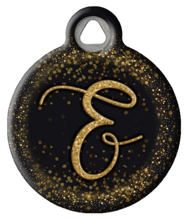 Gold Glitter Monogram Custom Pet ID Tags