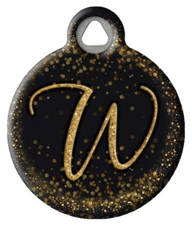 Gold Glitter Monogram Custom Pet ID Tags