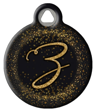 Gold Glitter Monogram Custom Pet ID Tags