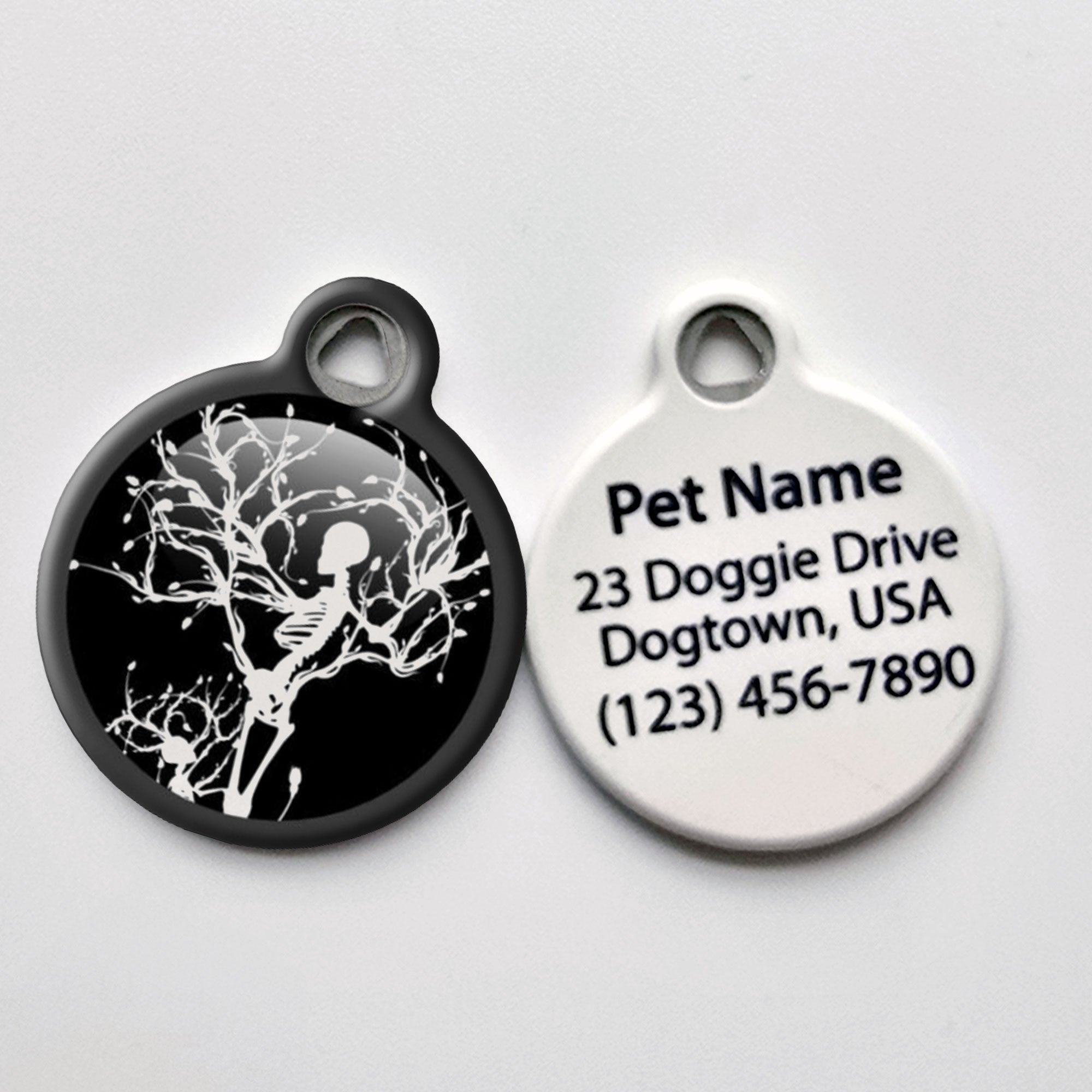Gothic Winter Skeleton Dog ID Tag
