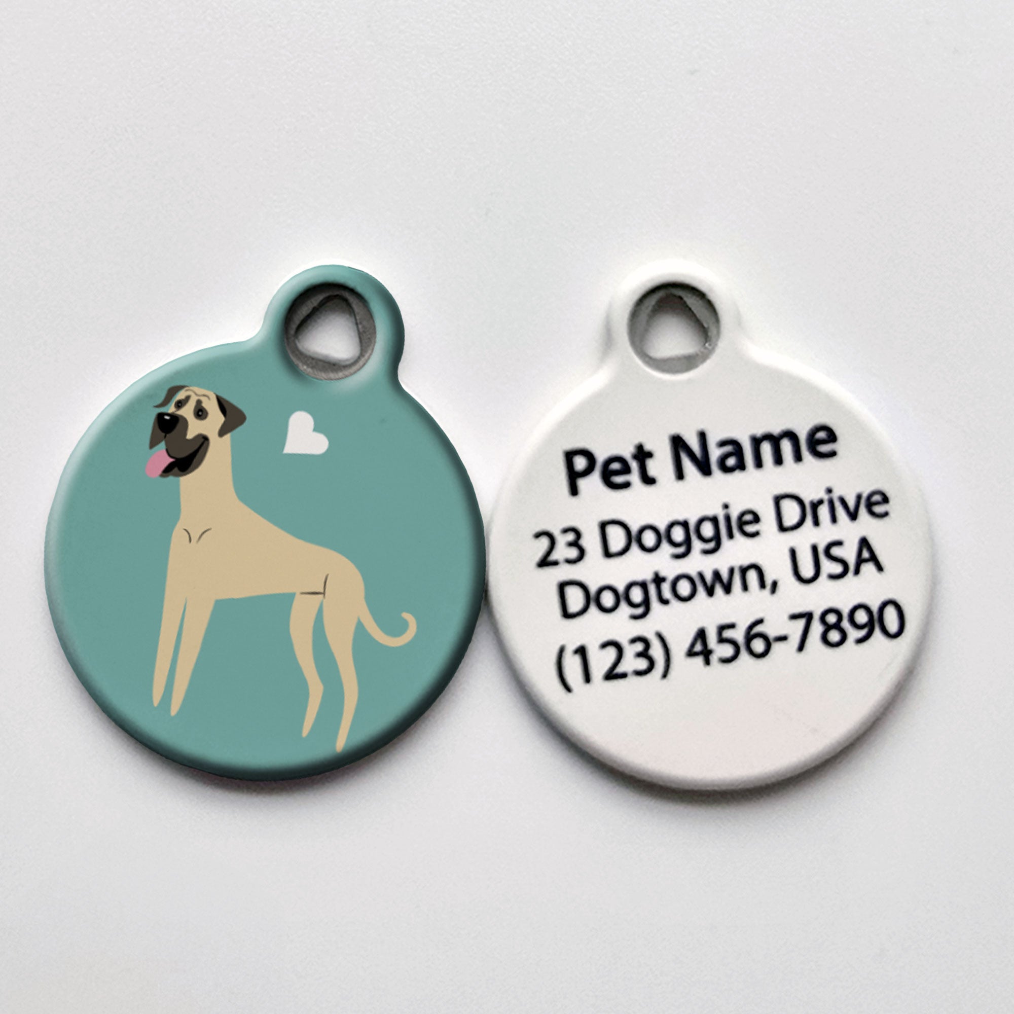 Cute Great Dane Dog Tag - Fawn