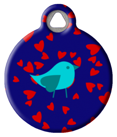 Lovely Blue Bird Cat Collar Tag