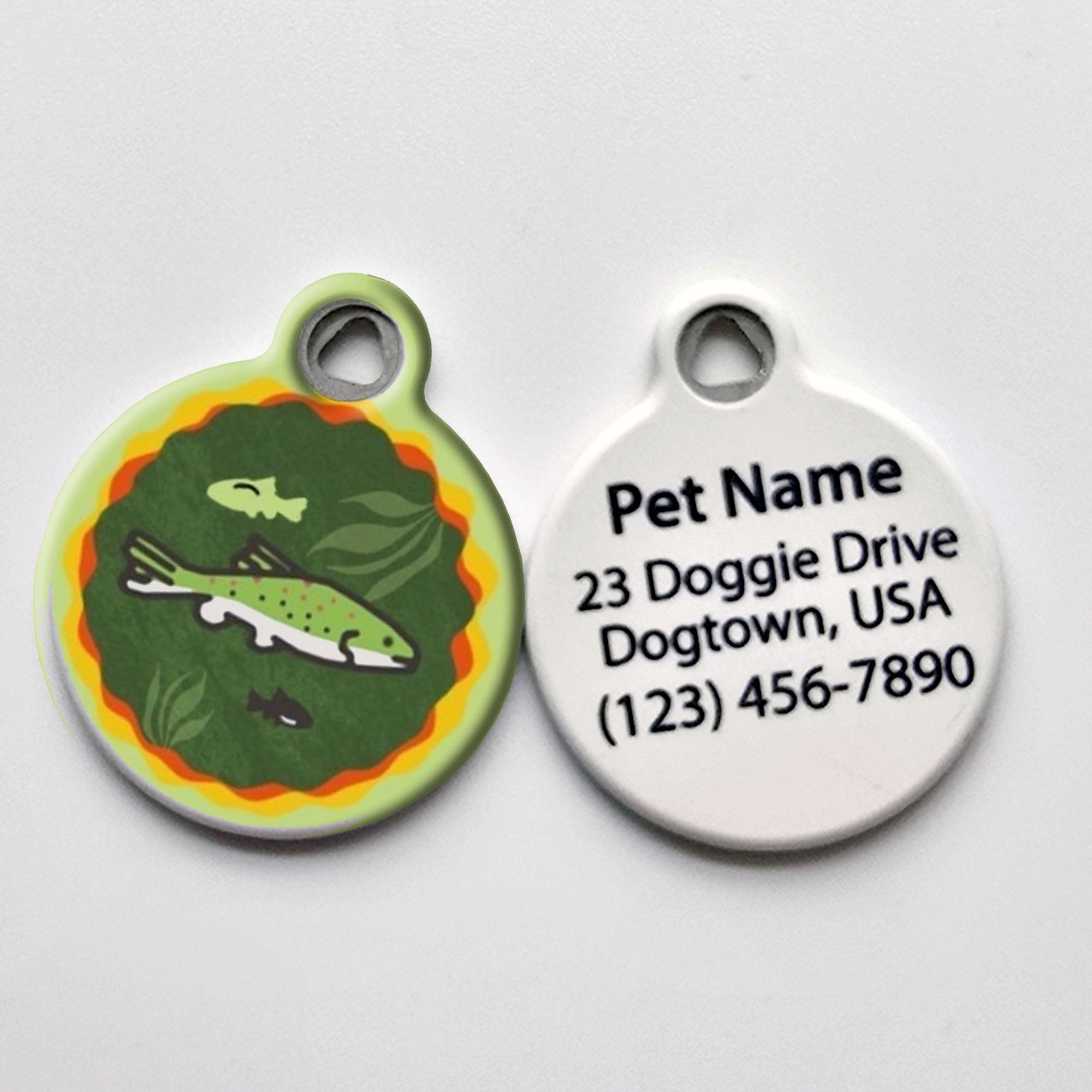 Lupine Brook Trout Pattern Pet ID Tag