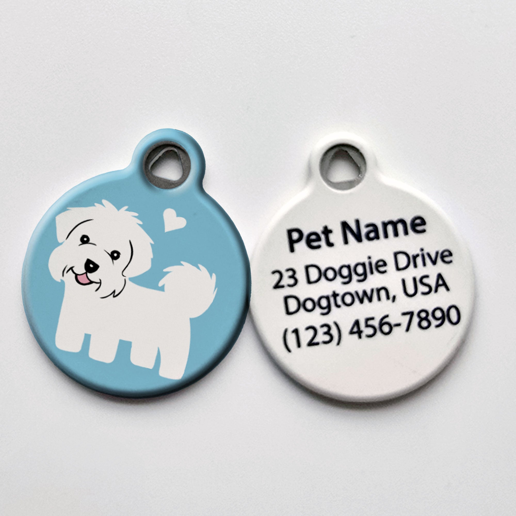 Maltese Dog ID Tag
