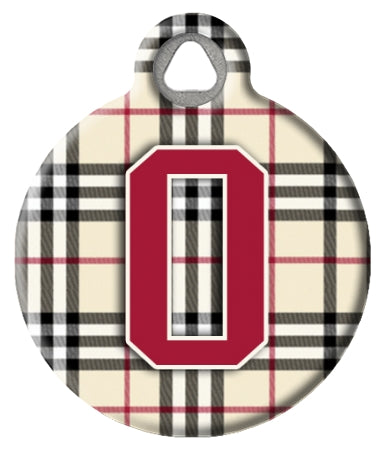 Monogram A-Z Dog ID Tag - Plaid
