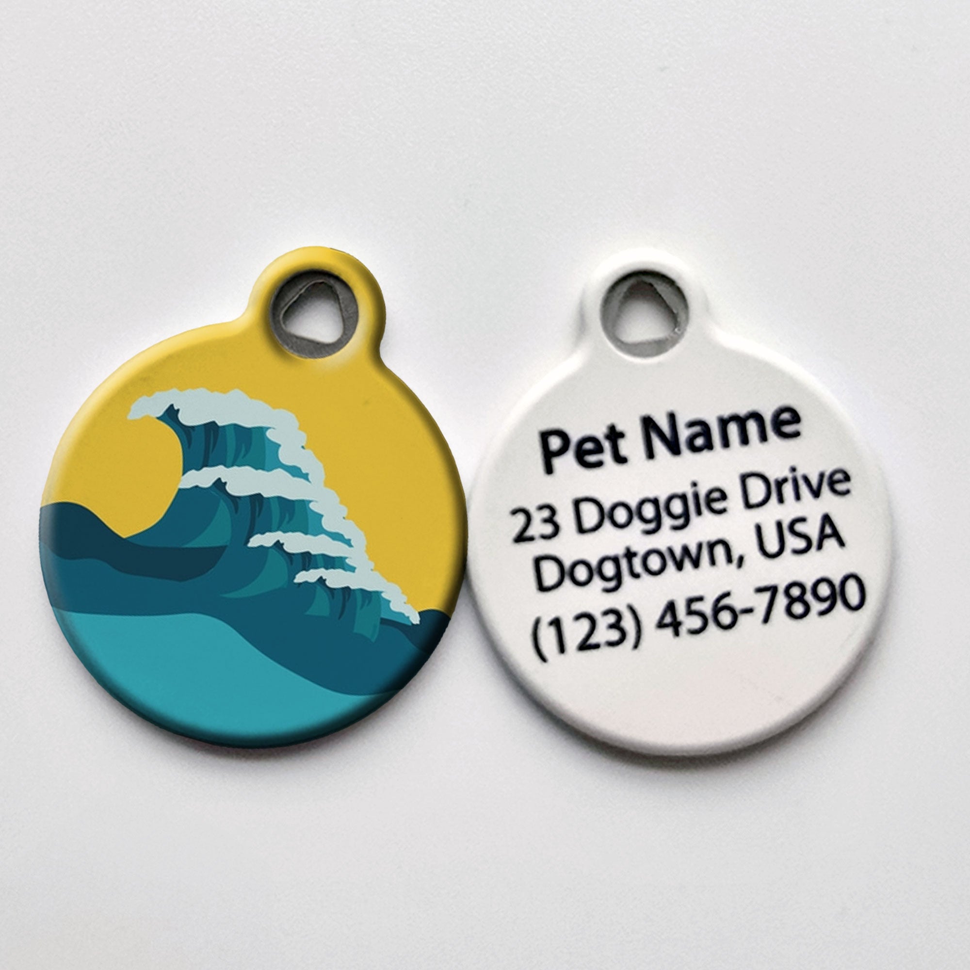 Beach Ocean Waves Pet ID Tag