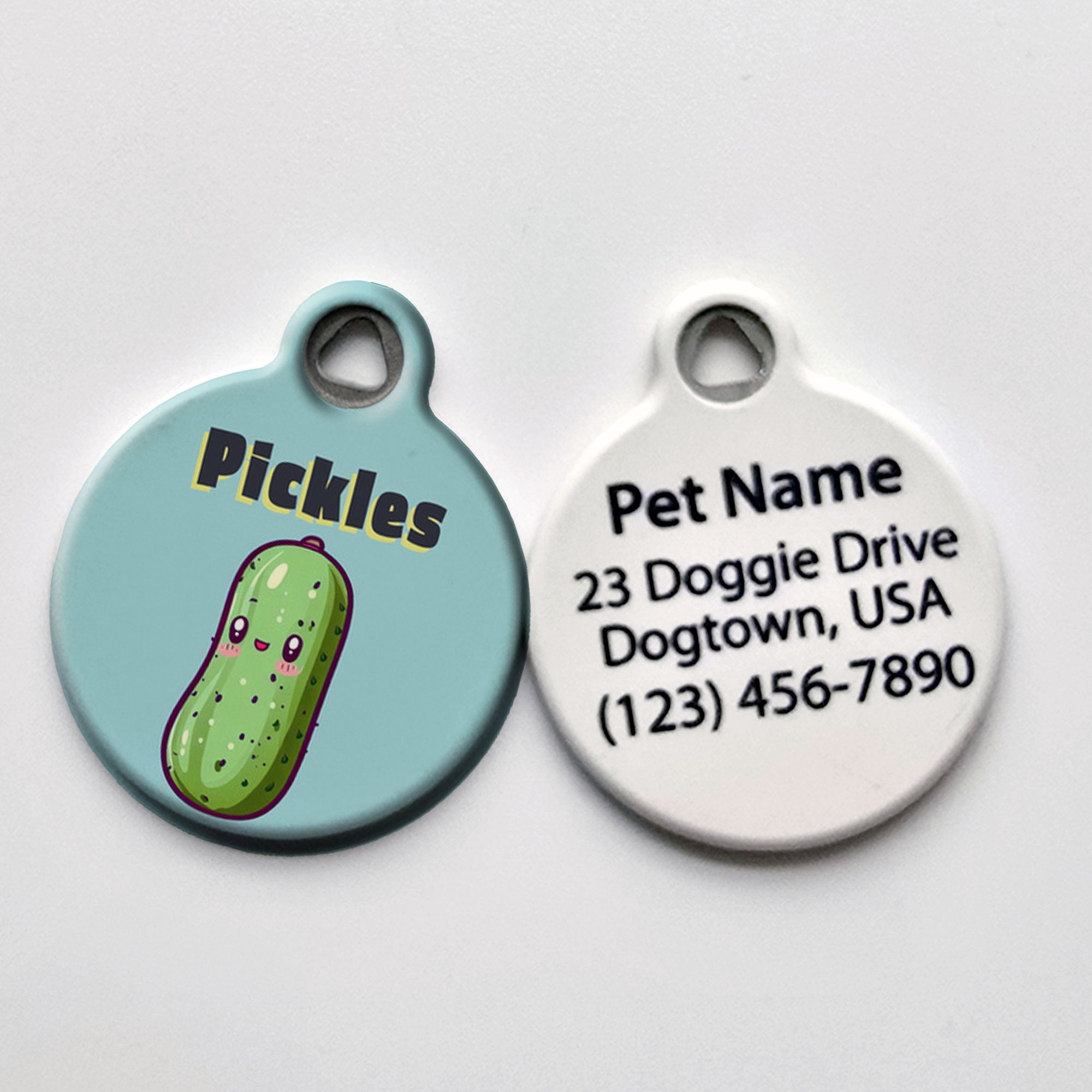 Adorable Green Pickle Pet ID Tag