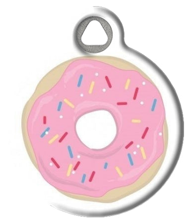 Frosted Donut Pet ID Tag - Pink