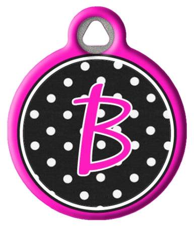 Polka Dot Monogram A-Z Dog Tags for Dogs