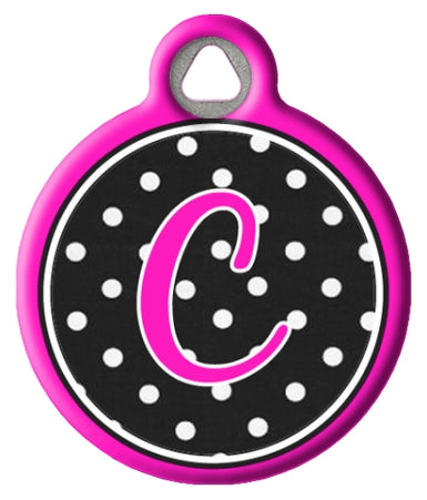 Polka Dot Monogram A-Z Dog Tags for Dogs