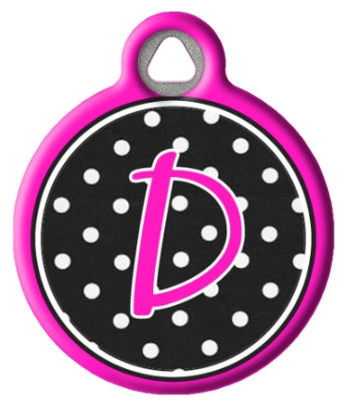 Polka Dot Monogram A-Z Dog Tags for Dogs