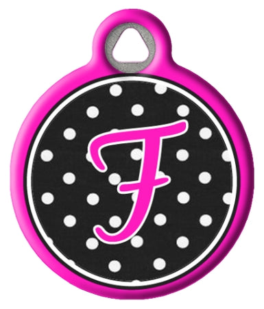 Polka Dot Monogram A-Z Dog Tags for Dogs