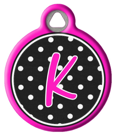 Polka Dot Monogram A-Z Dog Tags for Dogs