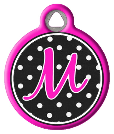Polka Dot Monogram A-Z Dog Tags for Dogs
