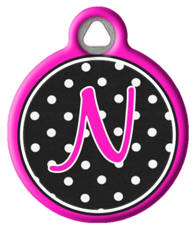 Polka Dot Monogram A-Z Dog Tags for Dogs