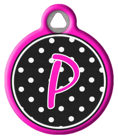 Polka Dot Monogram A-Z Dog Tags for Dogs