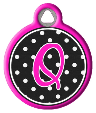 Polka Dot Monogram A-Z Dog Tags for Dogs