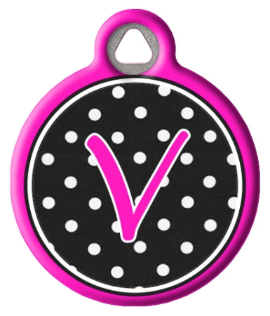 Polka Dot Monogram A-Z Dog Tags for Dogs